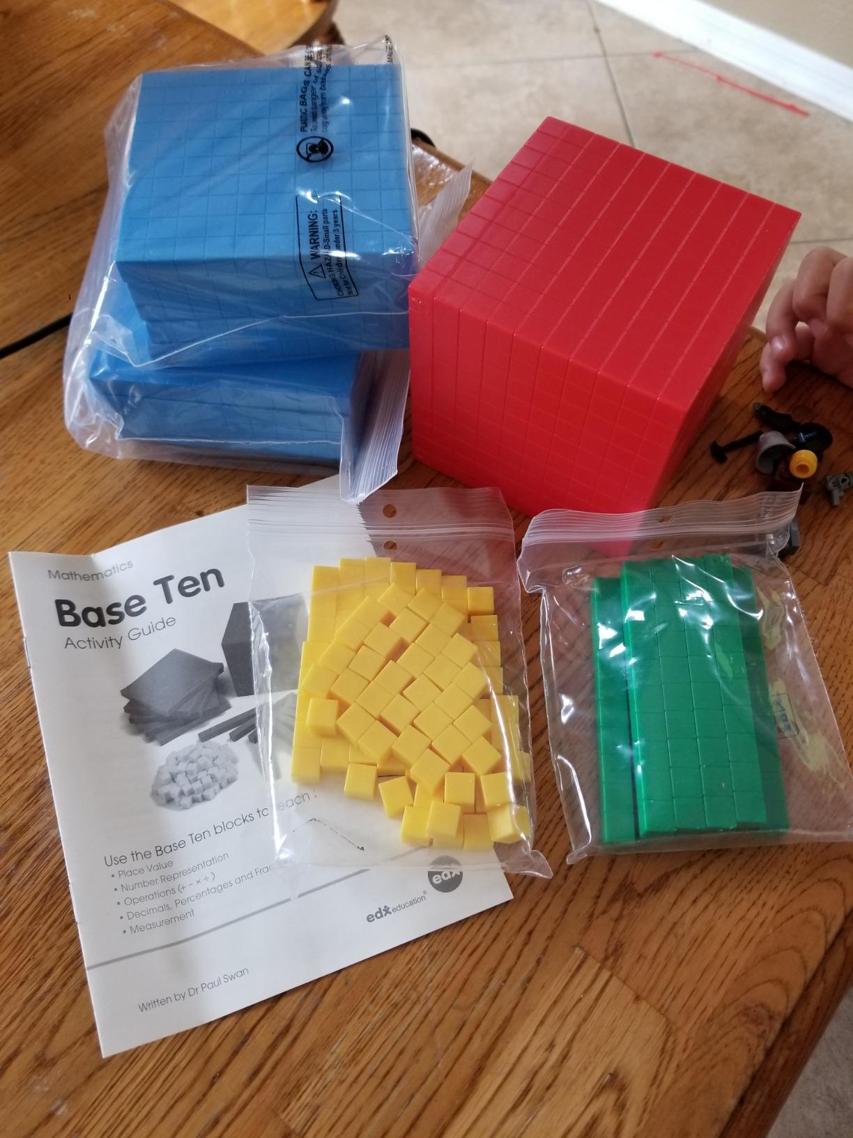 edxeducation Base Ten Blocks, Set of 121 Base 10 Blocks for Math | Color Coded Place Value, Classroom Set for 1st and 2nd Grade customer photo 1