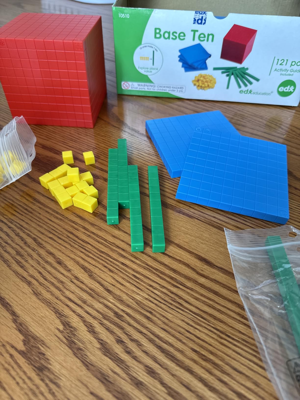 edxeducation Base Ten Blocks, Set of 121 Base 10 Blocks for Math | Color Coded Place Value, Classroom Set for 1st and 2nd Grade customer photo 2