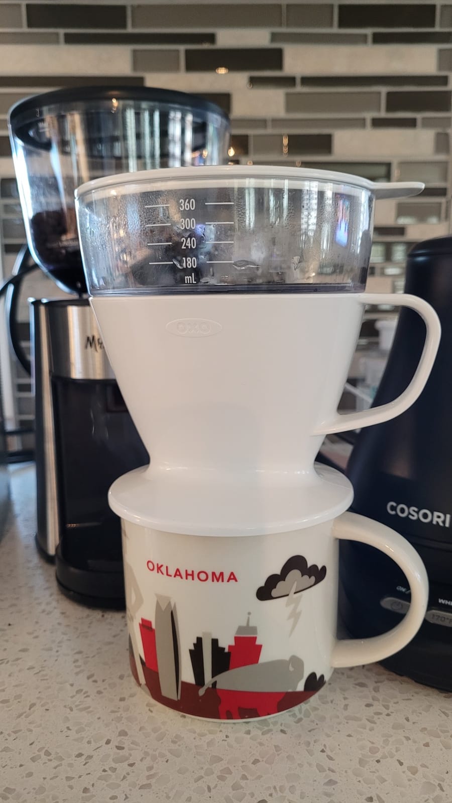 OXO Brew Single Serve Pour-Over Coffee Maker with Water Tank, 12 oz. | Rainmaker Shower Head Evenly Distributes Water, Ideal for Brewing One Perfect Cup, #2 Cone FIlters, Dishwasher Safe customer photo 1