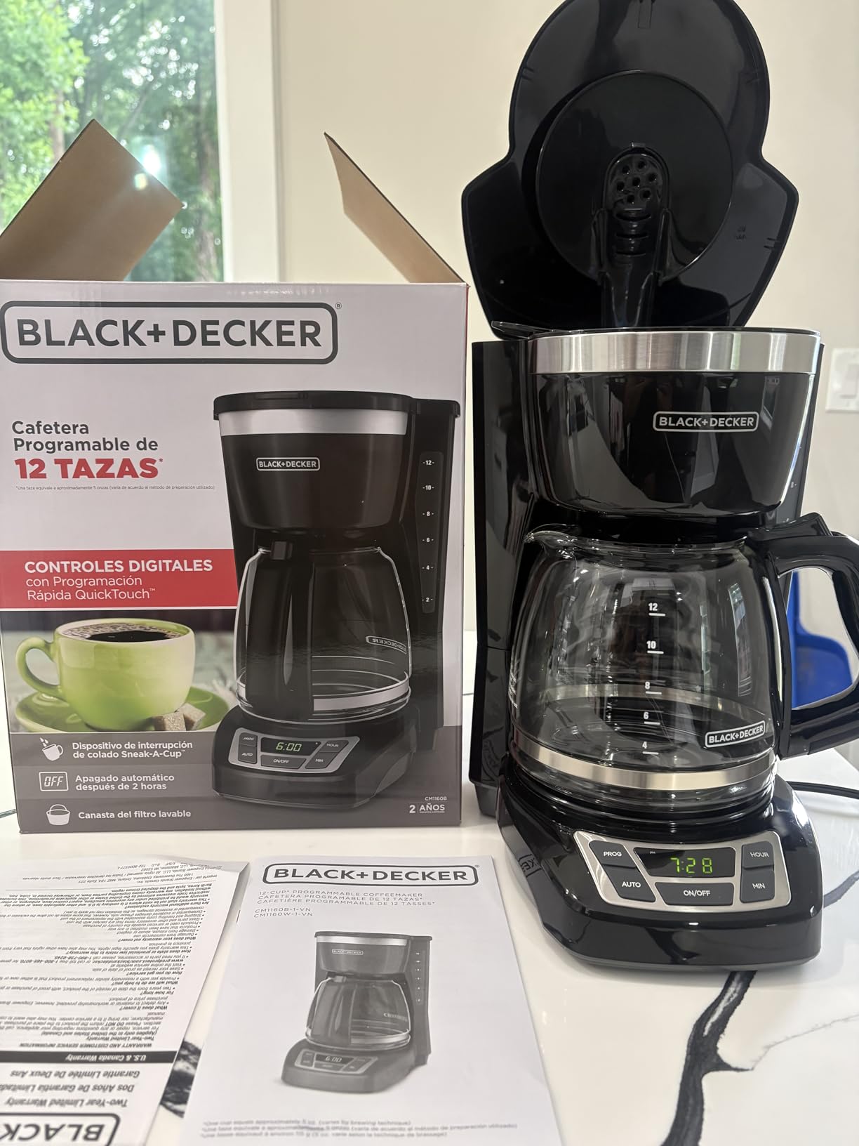 BLACK+DECKER 12-Cup Drip Coffee Maker with Vortex Brewing | 12-cup drip coffee maker with Vortex brewing for rich coffee extraction, programmable timer, Sneak-A-Cup and auto shutoff customer photo 2