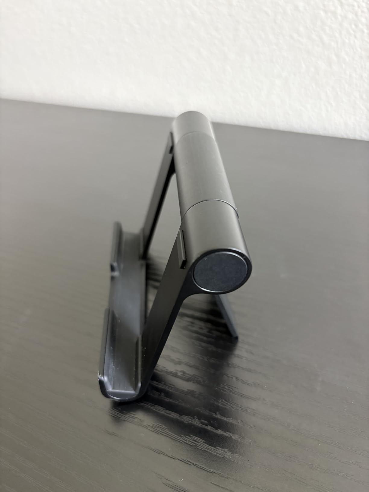 Amazon Basics Multi-Angle Portable Foldable Stand for Tablets, E-Readers and Phones, Non-Slip Desktop Holder for iPads, iPhones, Kindles, Hands-Free Viewing - Silver customer photo 2