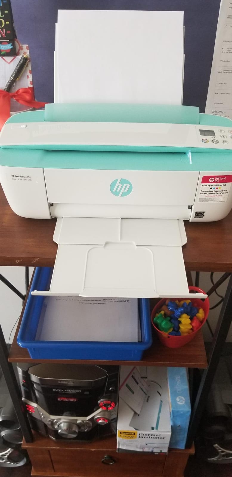 HP DeskJet 3755 Compact All-in-One Wireless Printer, Instant Ink, Works with Alexa - Seagrass Accent (J9V92A) customer photo 1