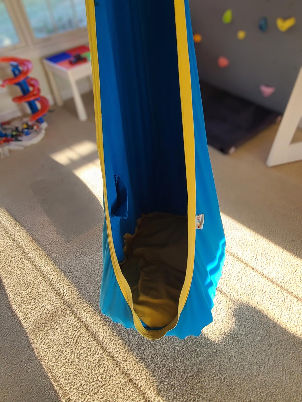 OUTREE Kids Pod Swing Seat, Cotton Child Hammock Swing Chair, Sensory Swing for Indoor and Outdoor Use, Blue customer photo 2