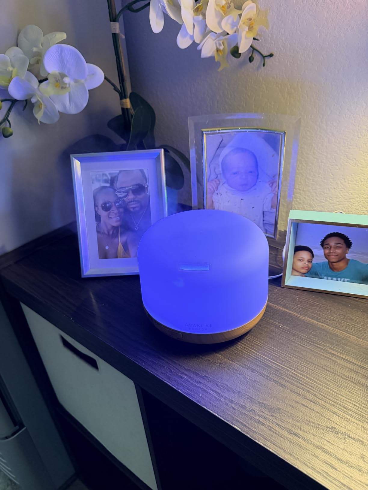 ASAKUKI Essential Oil Diffuser for Home, 500ML Aromatherapy Diffuser Humidifier with Remote Control, 7 Color LED Lights, Quiet Cool Mist Diffuser for Bedroom, Office (Yellow) customer photo 1