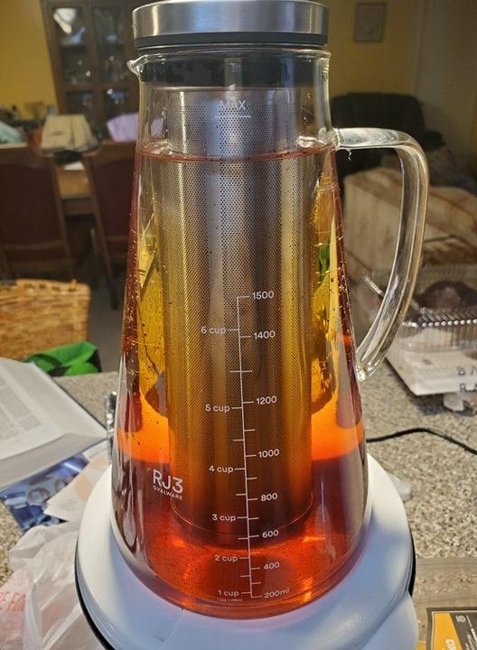 OVALWARE Airtight Cold Brew Coffee Maker with Tea Infuser & Spout 1.5L/51oz | Borosilicate Cold Brew Coffee & Iced Tea Maker with Removable Strainer & Spout | Ideal for Home Baristas & Tea Enthusiasts customer photo 2