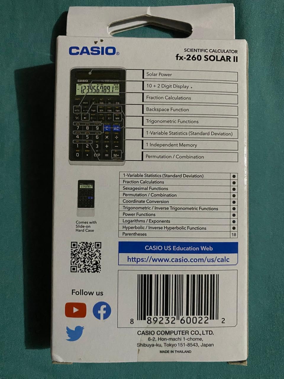 Casio fx-260 Solar II Scientific Calculator | 10-Digit Display | Fraction & Trig Functions | Ideal for Middle School, High School Math, Algebra, Trigonometry | Solar Powered customer photo 2