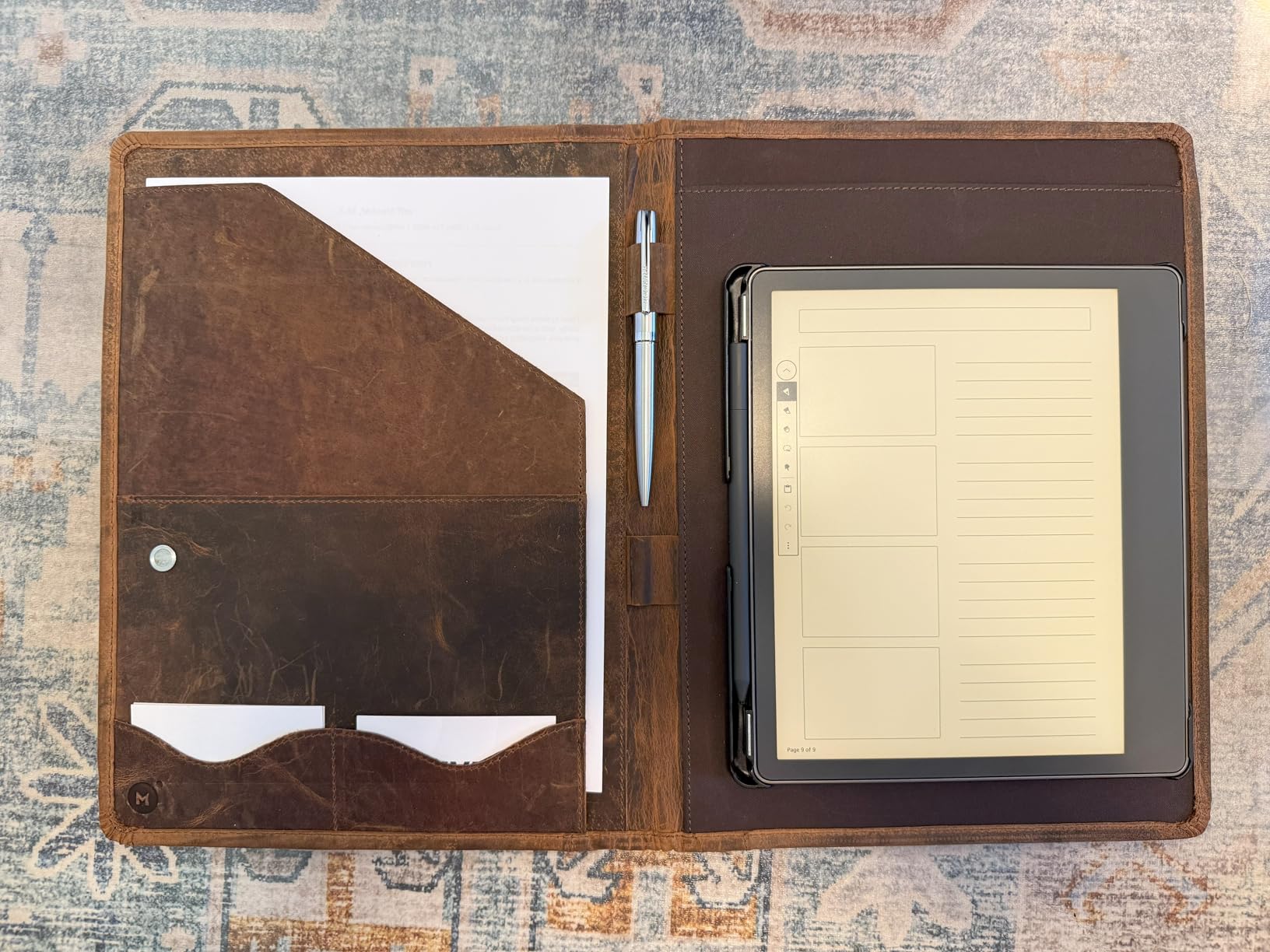 Moonster Leather Portfolio Professional Organizer Padfolio - Resume Folder with Luxury Pen - Leather Binder Portfolio Writing Pad with Business Card Holder - Portfolio Folder for Men & Women customer photo 1