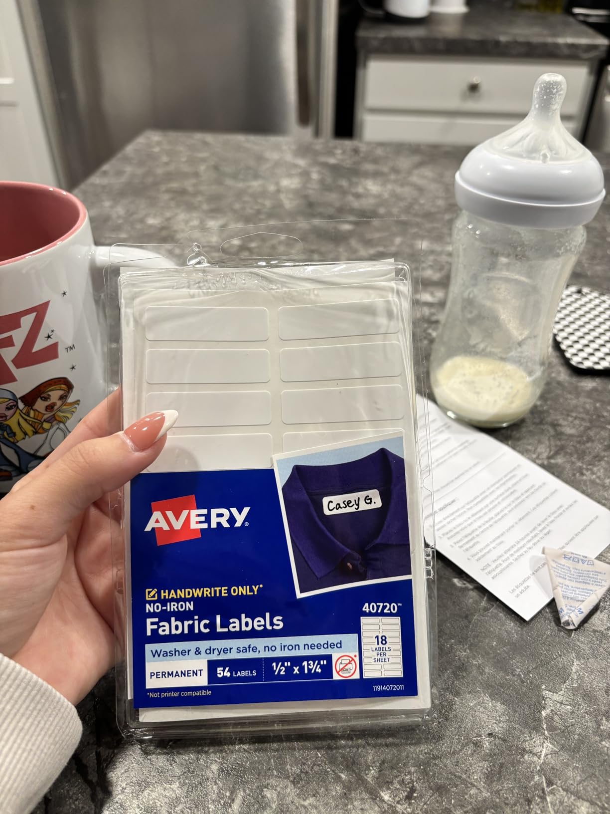Avery No-Iron Fabric Labels, 1/2