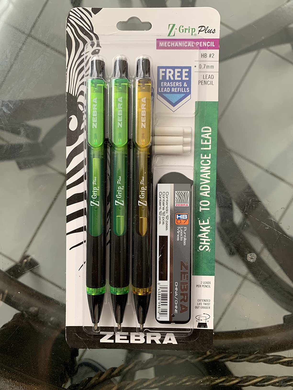 Zebra Pen Z-Grip Plus Mechanical Pencil, 0.7mm #2, Assorted Barrels, 3-Pk customer photo 1