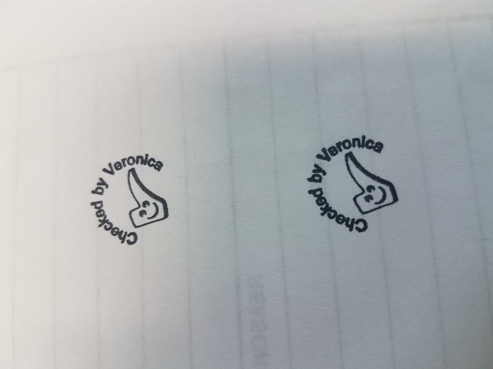 ExcelMark Checked by - Custom Round Self-Inking Teacher Stamp customer photo 2
