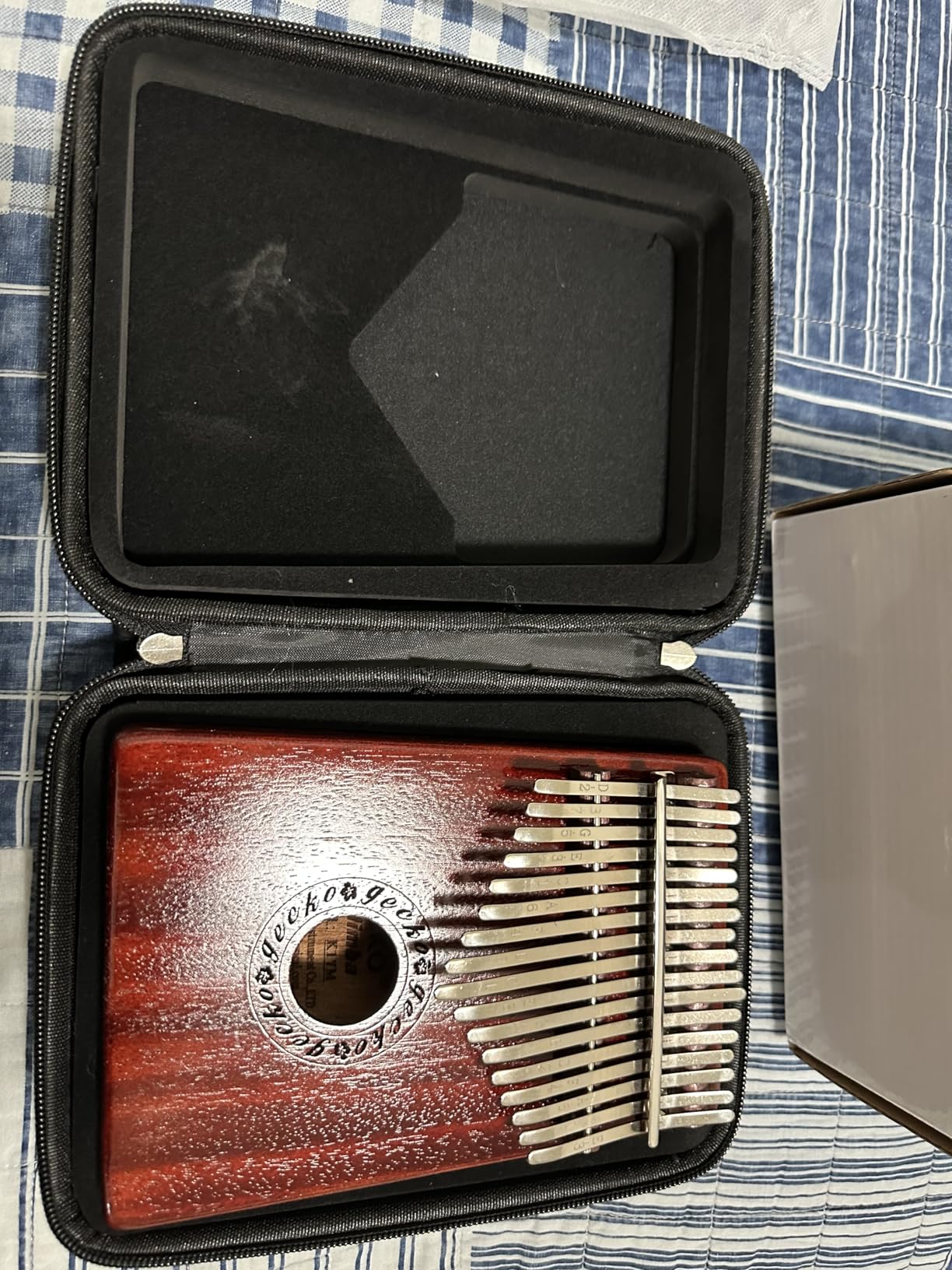GECKO Kalimba 17 Keys Thumb Piano with Waterproof Protective Box, Tune Hammer and Study Instruction, Portable Mbira Sanza Finger Piano, Meditation Sound, Gift for Beginners and Professional customer photo 1