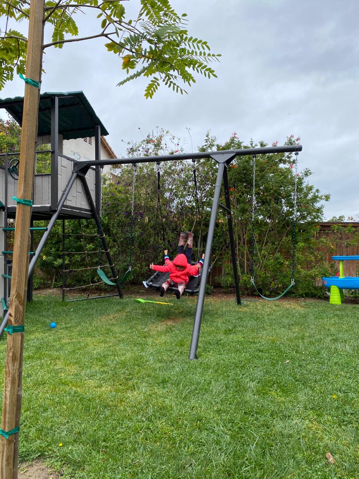 Sorbus Outdoor Platform Swing for Kids - Rectangular Mat Chair for Tree, Swing Set, Playground - Accessories Included (40 x 30, Rectangle Black) customer photo 2