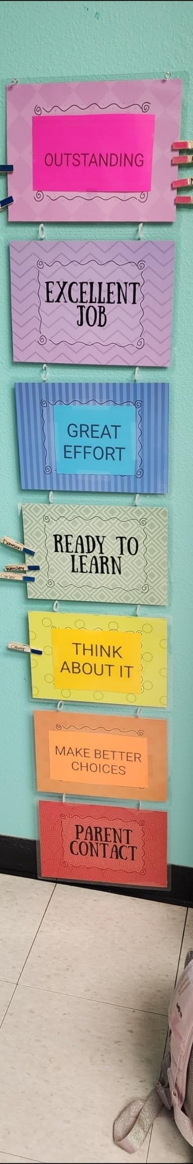 Behavior Chart for Kids, Full Sized Wall Hanging Behavior Clip Chart, Classroom and Household Behavior Management Tool, Completely Customizable, Teaching Supplies Suitable for School, Home or Daycare customer photo 1
