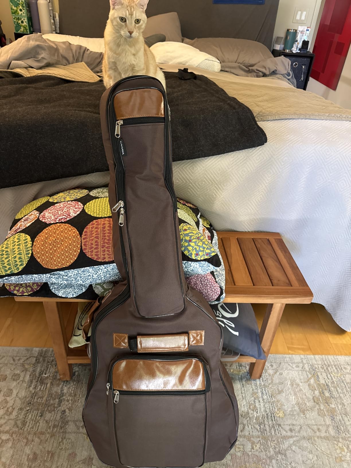 CAHAYA Guitar Bag 40 41 42 In 6 Pockets Guitar Case Water Resistant Oxford Cloth 0.5 In Extra Thick Sponge Padded for Acoustic Classical Guitar with Anti-theft Pocket CY0150 customer photo 2