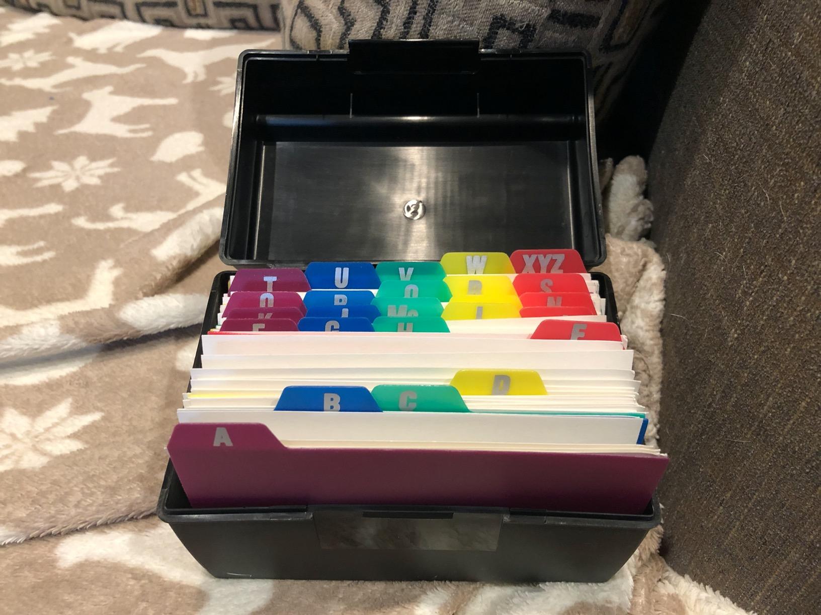 1InTheOffice Index Card Box 3x5 inch, Index Card Holder 3x5 400 Capacity & Index Card Guide Set, A-Z, 1/5 Tab customer photo 1
