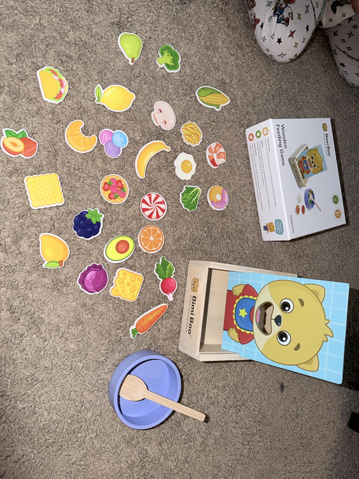 Wooden Feeding Toy - Montessori Scooping & Fine Motor Toy for Toddlers 1-4 | Speech Therapy & Occupational Therapy Pretend Play Food Set | 27 Foods, Spoon & Bowl customer photo 1
