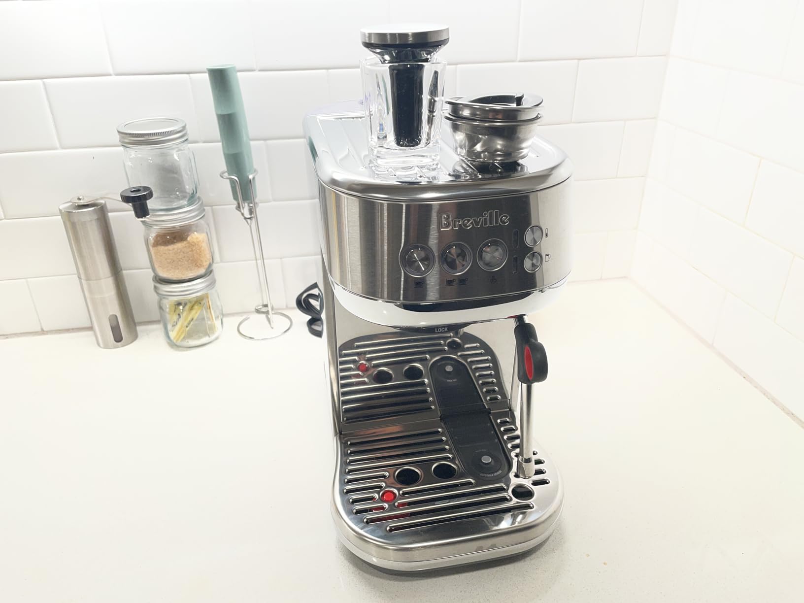 Breville BES500BSS Bambino Plus Espresso Machine, Brushed Stainless Steel | Make cafe-quality espresso, lattes and cappuccinos at home with this compact, semi-automatic coffee maker for home baristas customer photo 2