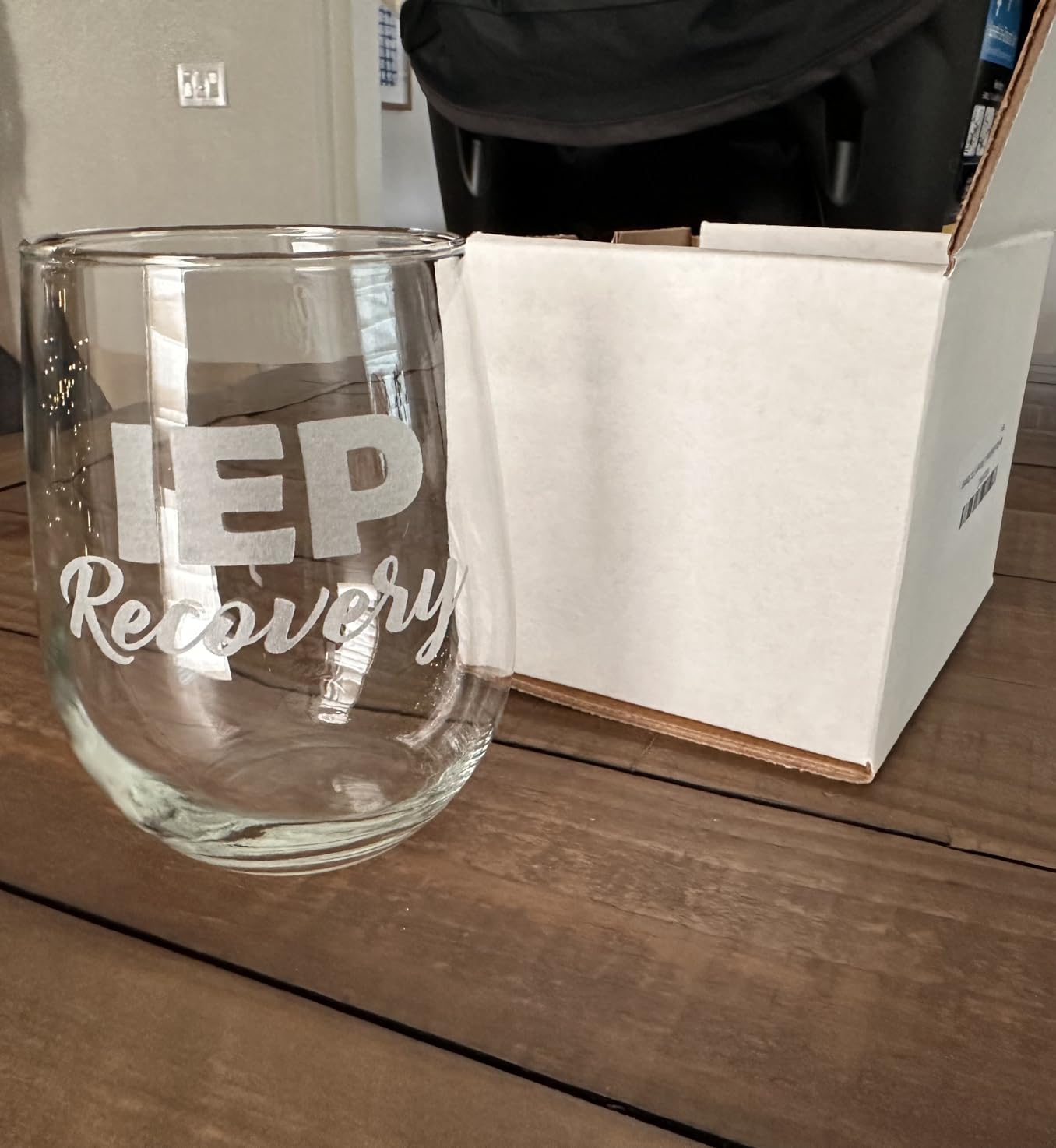 MIP Brand Wine Glass Goblet Special Education Teacher IEP Recovery (17 oz Stemless) customer photo 1