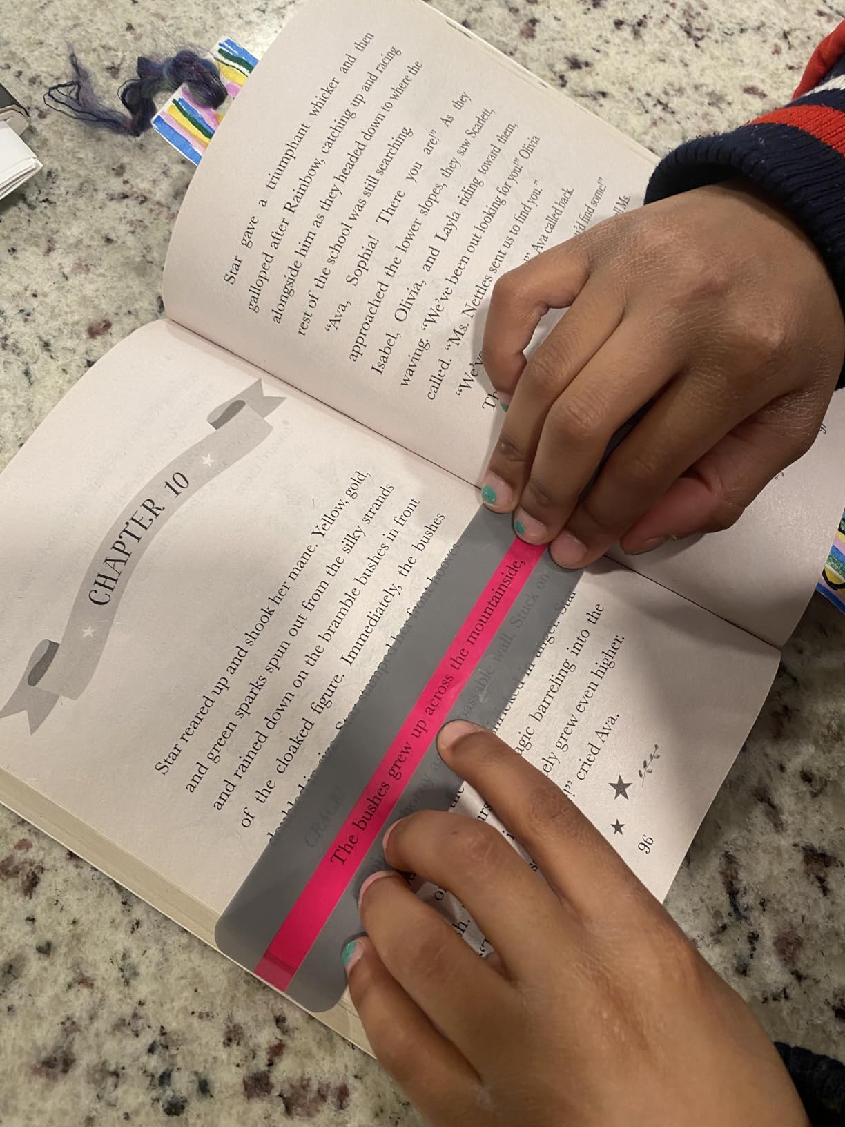 Guided Reading Strips Highlight Strips Colored Overlay Highlight Bookmarks Help with Dyslexia for Crystal Children and Teacher Supply Assistant (6 Pieces) customer photo 2