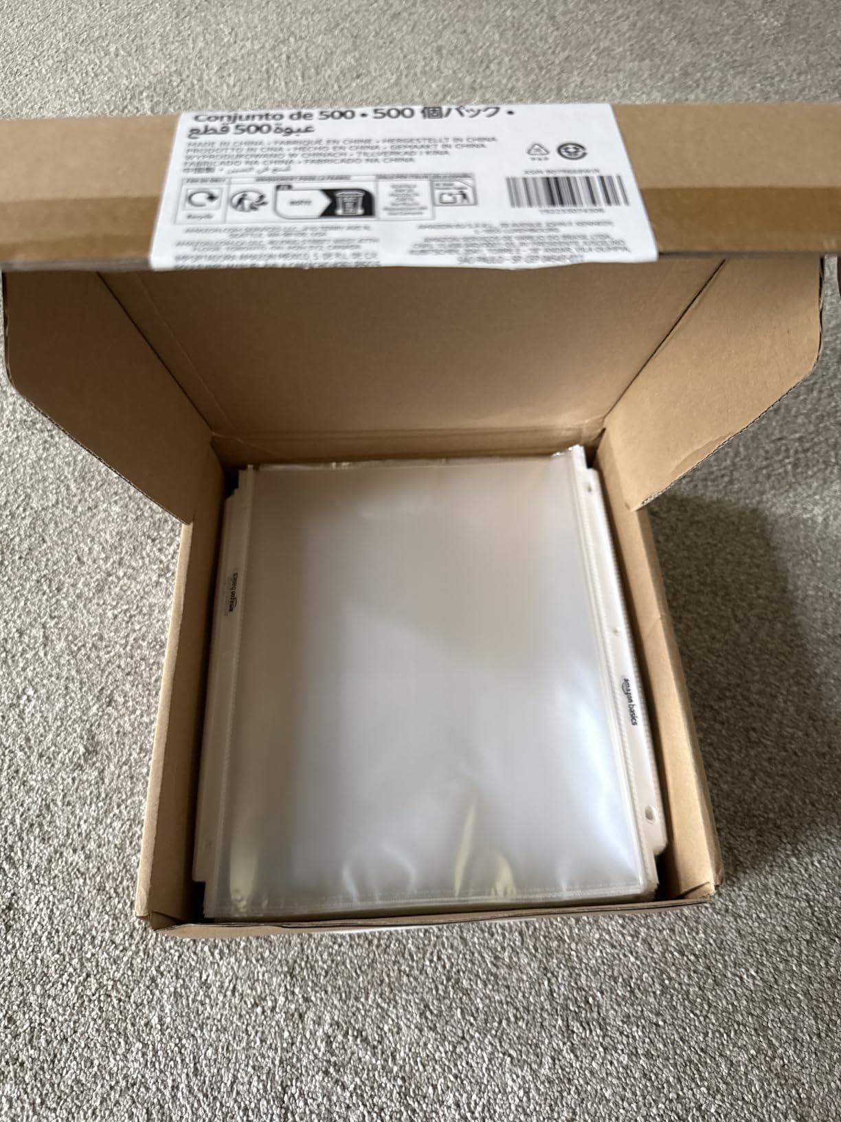 Amazon Basics Sheet Protectors for 3 Ring Binder, Lightweight, Acid-Free, Clear Plastic Sleeves, Letter Size, 8.5 x 11 Inch, 100-Pack customer photo 2