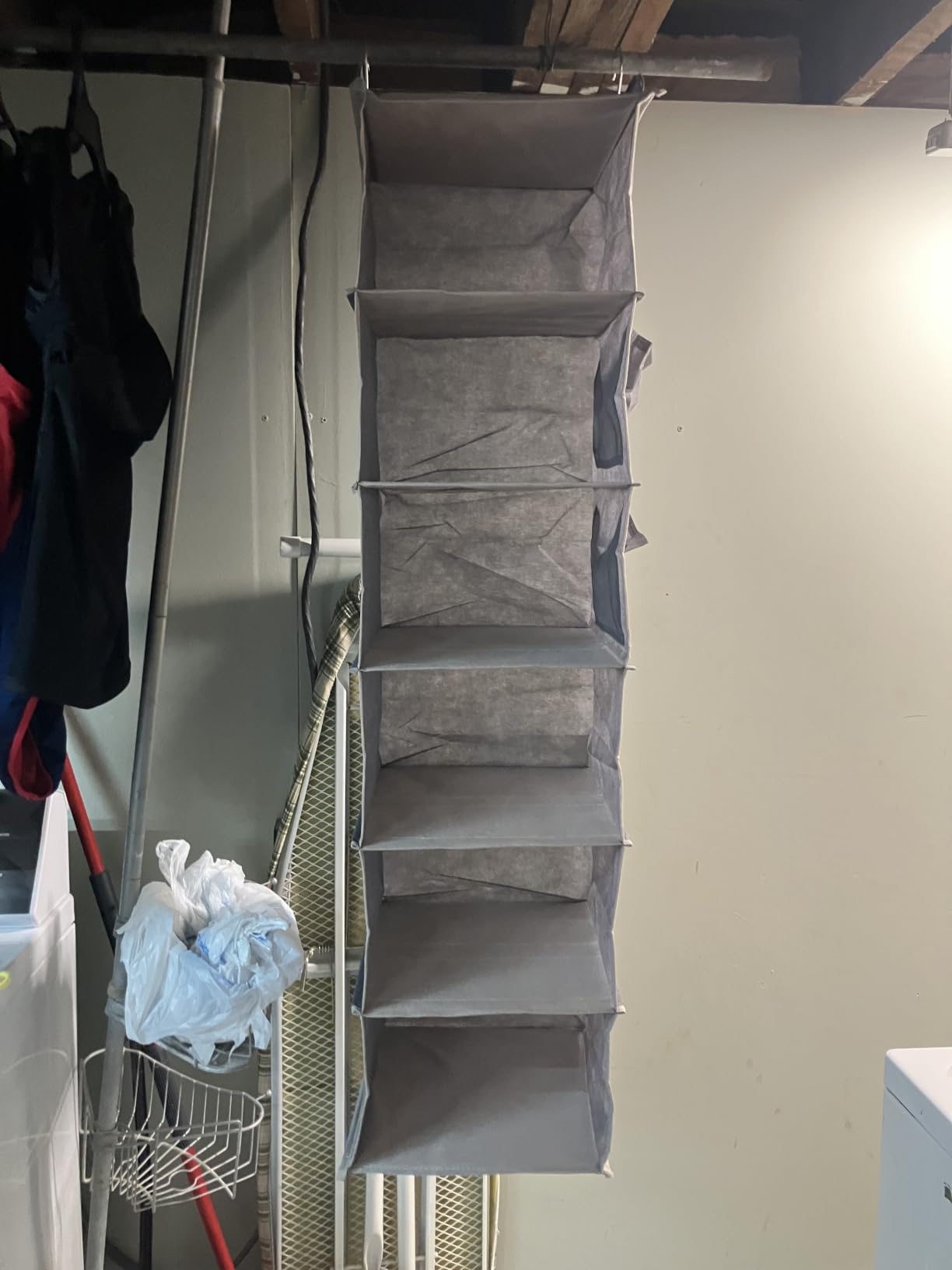 YOUDENOVA Hanging Closet Organizer and Storage, 6-Shelf, Grey, Dorm Room Essentials with 2 Side Pockets customer photo 2