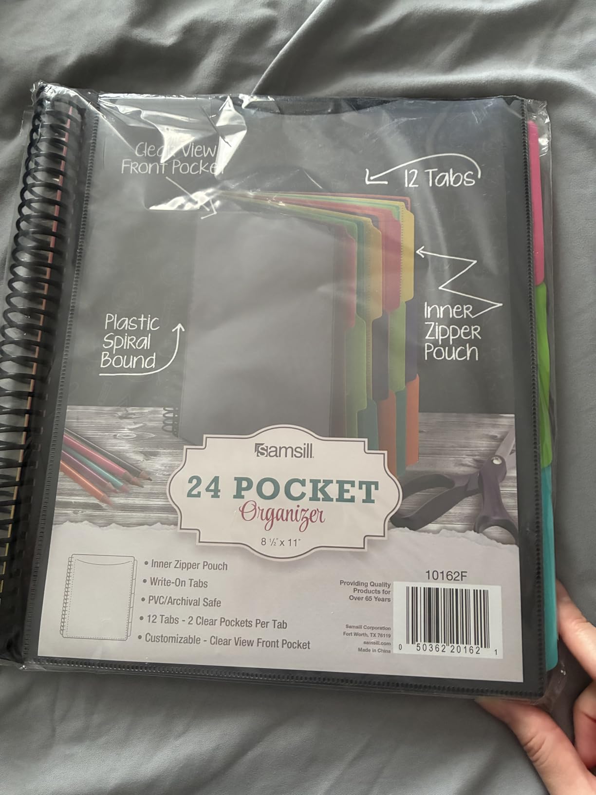 Samsill Spiral Folder Organizer - 12 Dividers & 24 Pockets with Zipper Pouch, Multi Pocket Color Cordinated Folder Binder with Customizable Tabs, Document Organizer (Basic) customer photo 1