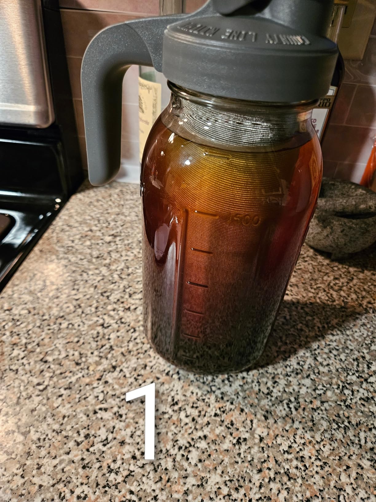 County Line Kitchen 64oz Cold Brew Coffee Maker with Leak Proof Lid - Gray | Glass Cold Brew Coffee Maker - Wide Mouth Mason Jar, Stainless Steel Filter & Leak-Proof Lid (64 oz) customer photo 2