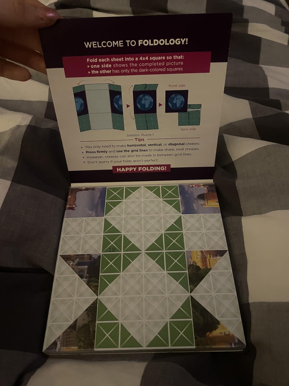 FOLDOLOGY - The Origami Puzzle Game! Brain Teasers for Tweens, Teens & Adults | Travel Game, STEM Toy | Fold the Paper, Complete the Picture | 100 Puzzles | Gift for Ages 10+ customer photo 2