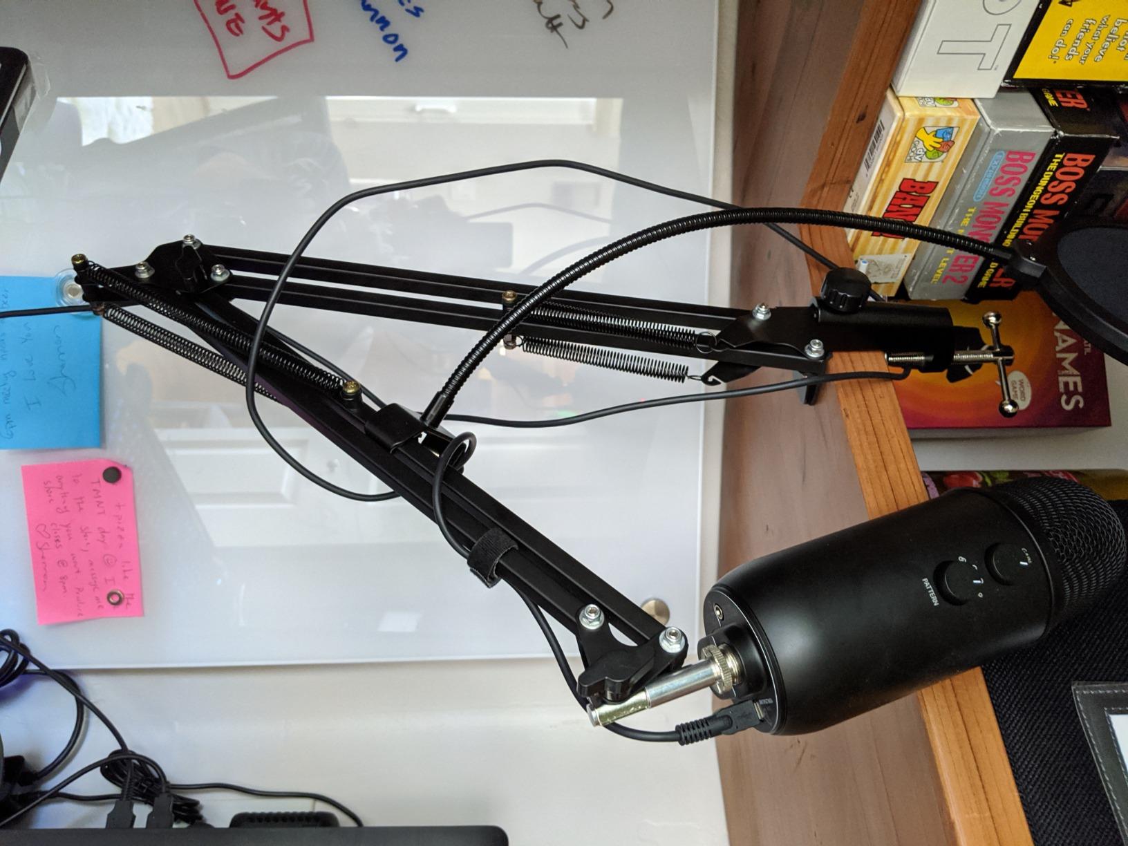InnoGear Microphone Stand Mic Boom Arm for Blue Yeti HyperX QuadCast S SoloCast Snowball Fifine K669B and other Mic, with Shock Mount Windscreen Pop Filter Mic Clip Holder Cable Ties, Medium customer photo 2