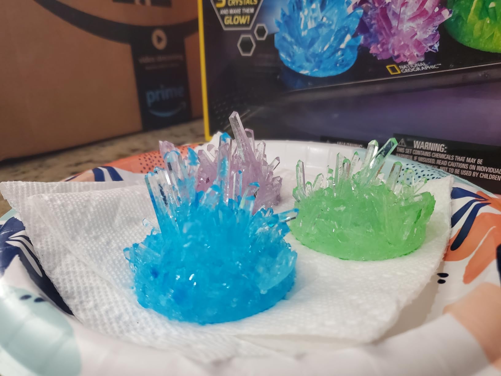 National Geographic Crystal Growing Kit with 3 Crystals for Kids Ages 8-12 | Grow 3 Vibrant Crystals, Light-Up Night Display, 3 Real Gem Specimens, Science Experiment, STEM Learning, Birthday Gift customer photo 2