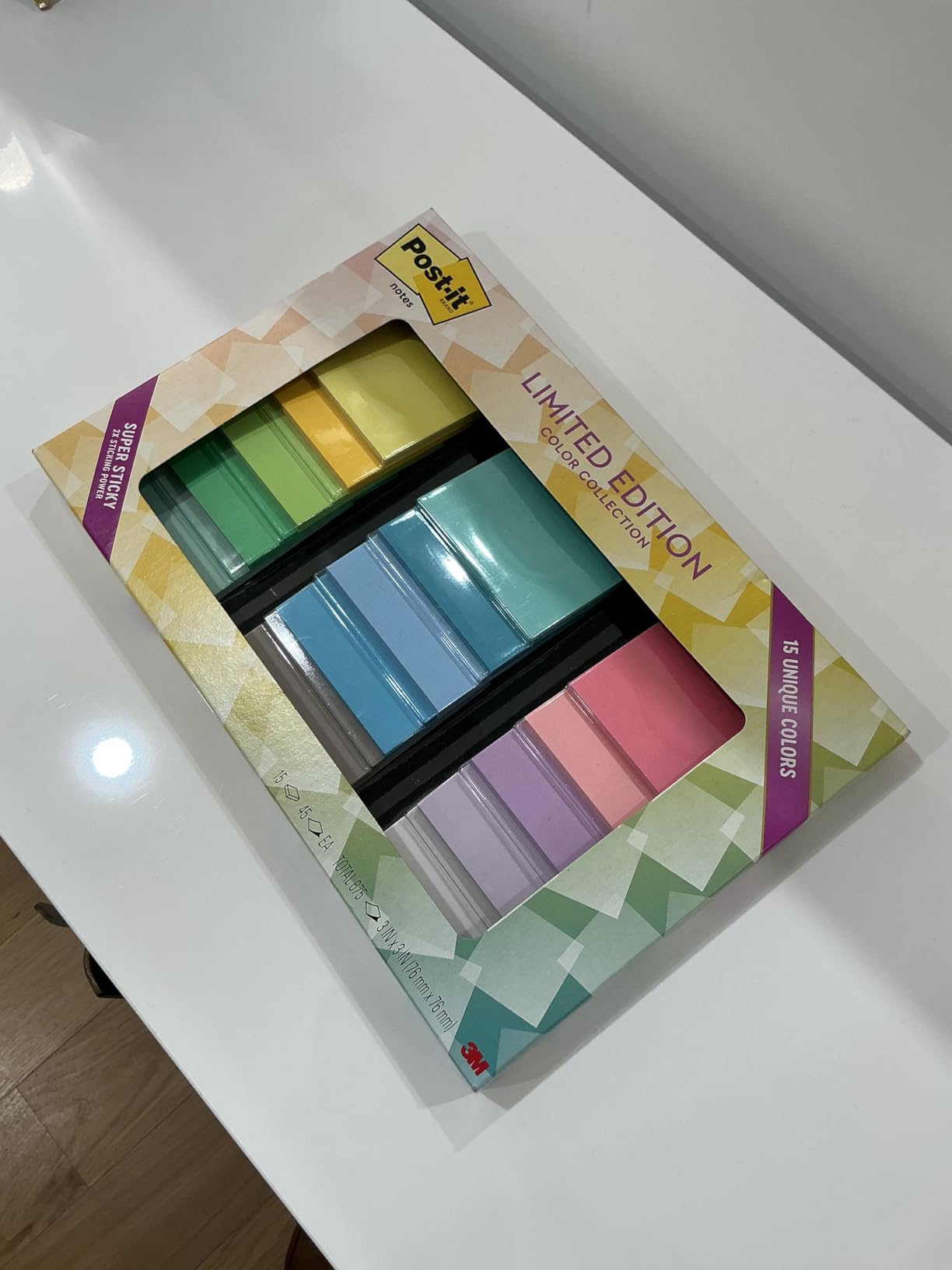 Post-it Super Sticky Notes, 3 x 3 in, Assorted Brights, 15 Pads | School Supplies and Office Supplies, 2X the Sticking Power customer photo 1