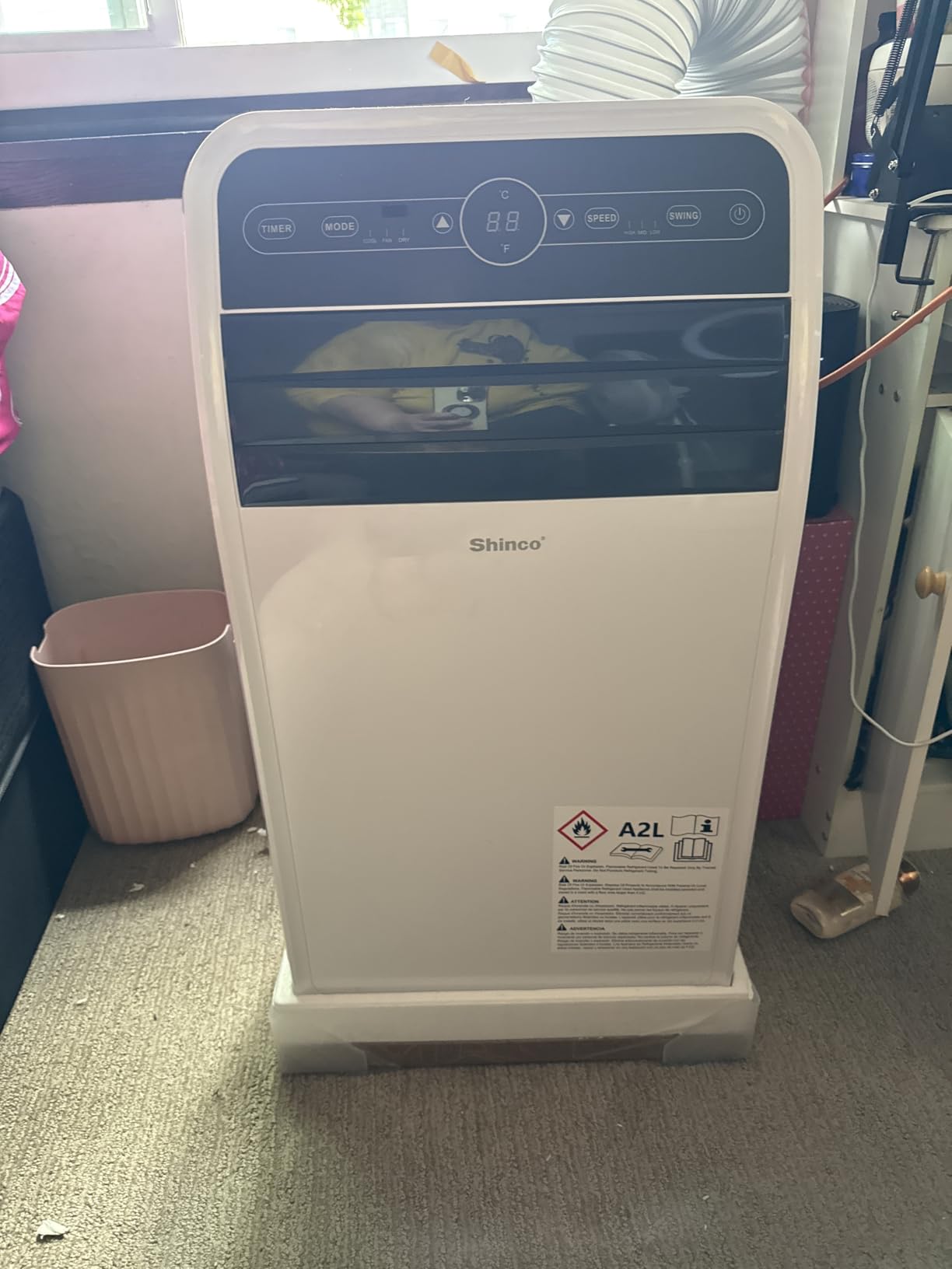 Shinco 12,000 BTU(7,500 BTU SACC) Portable Air Conditioner, Portable AC Unit with Built-in Cool, Dehumidifier&Fan Modes for Room up to 450 sq.ft, with Remote Control, 24 Hour Timer, Installation Kit customer photo 1