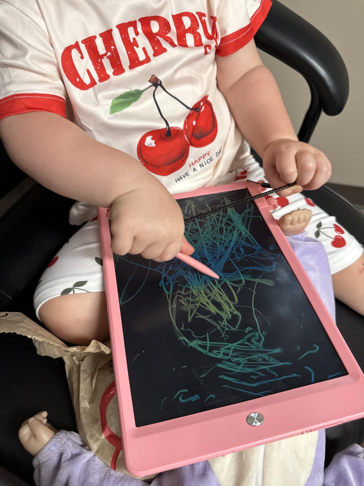 LCD Writing Tablet for Kids, 10-inch Coloring Drawing Pad, Mess Free Doodle Board, Airplane Travel Toys for Boys and Toddlers, Road Trip Essentials, Gifts for 3 4 5 6 7 8 Year Old Girls (Blue) customer photo 1