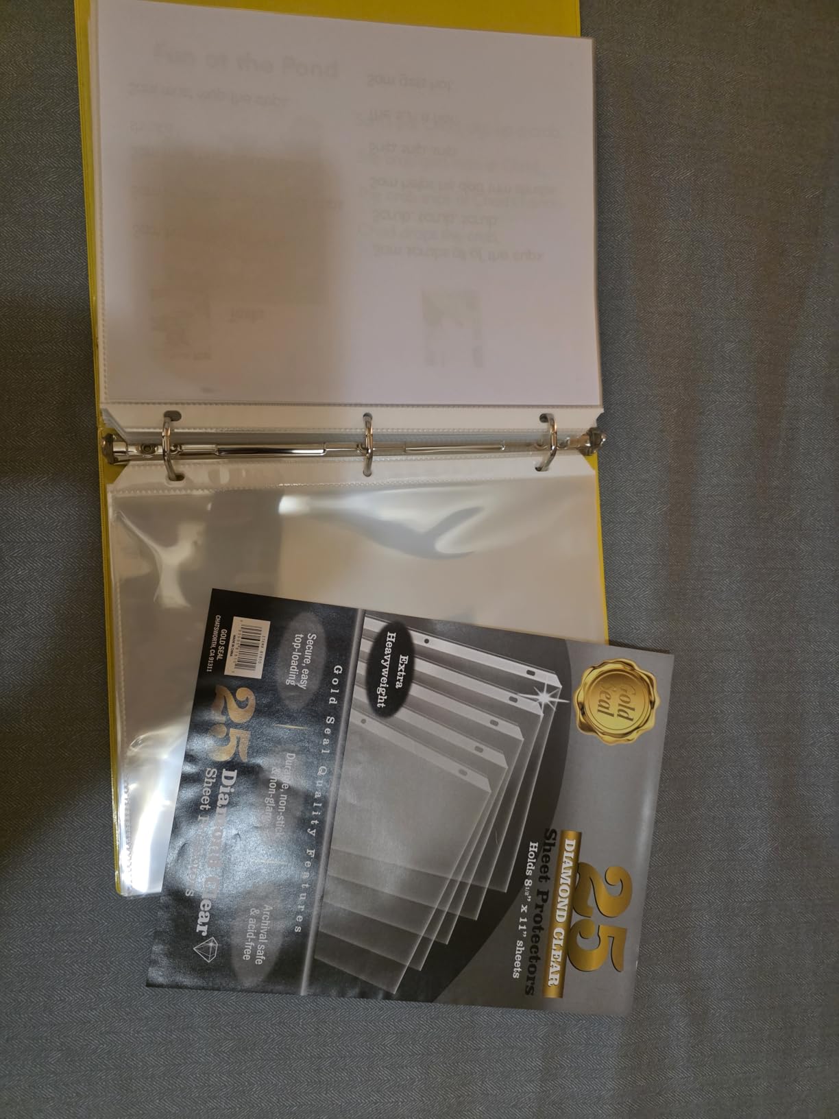 GOLD SEAL Sheet Protectors, 25 Pack 8.5 x 11 Anti-Glare Sheet Protectors for 3 Ring Binder, Top Load Page Protectors for 3 Ring Binder, Durable Clear Plastic Sleeves customer photo 2