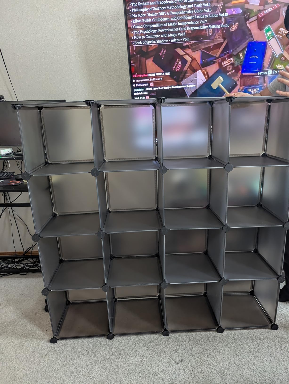 C&AHOME Cube Storage Organizer, 16-Cube Shelves Units, Plastic Storage Cubes, DIY Closet Organizer, Modular Closet Storage Shelves Ideal for Home, Bedroom, 48.4 L x 12.4 W x 48.4 H Black SUM3016H customer photo 2