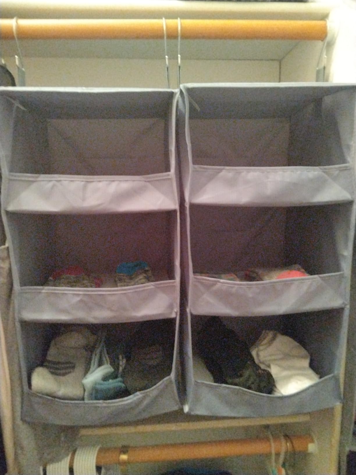 GRANNY SAYS 3-Shelf Hanging Closet Organizer and Storage, Collapsible Hanging Closet Shelves, Hanging Organizer for Closet & RV, Gray, 29 ½