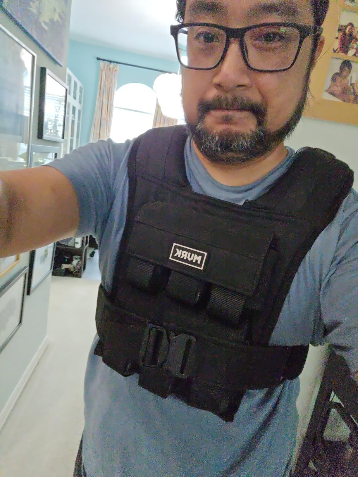MVRK Weighted Vest Men 15lbs/25lbs/35lbs/45lbs/65lbs/100lbs - No-Bounce Adjustable Heavy Duty Rucking & Strength Training Vest with Removable Iron Weights customer photo 1