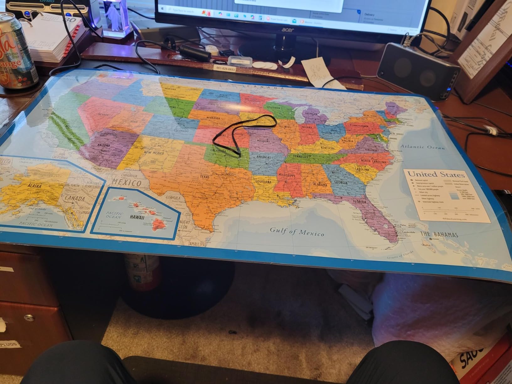 Palace Learning Laminated USA Map - 18