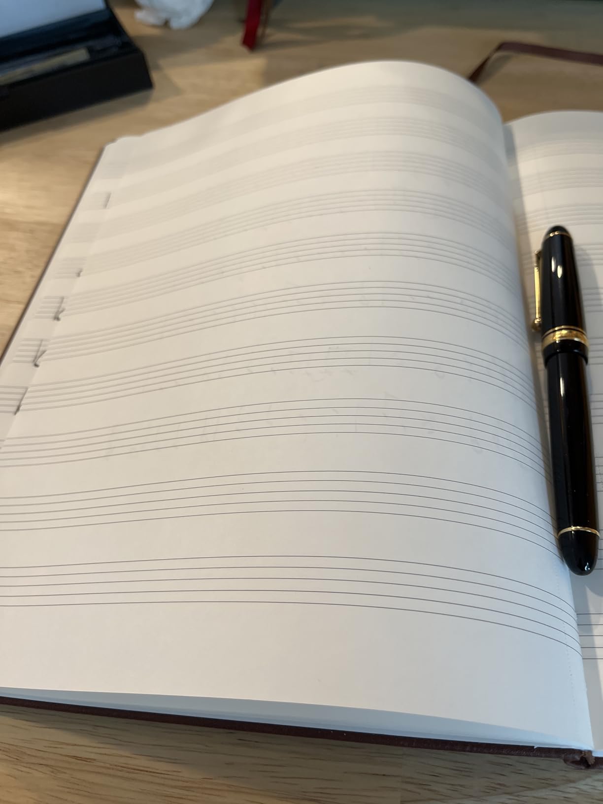 BEECHMORE BOOKS A4 Music Manuscript Paper Notebook A4 120 GSM with Gift Box | Music Book with 10 Staves per Page, Vegan Leather Hardcover, Blank Sheet Music Composition Book for Songwriters & Musicians customer photo 1
