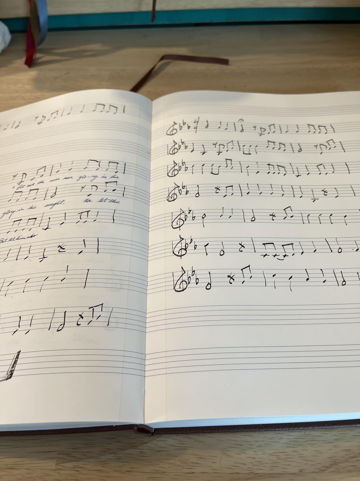 BEECHMORE BOOKS A4 Music Manuscript Paper Notebook A4 120 GSM with Gift Box | Music Book with 10 Staves per Page, Vegan Leather Hardcover, Blank Sheet Music Composition Book for Songwriters & Musicians customer photo 2