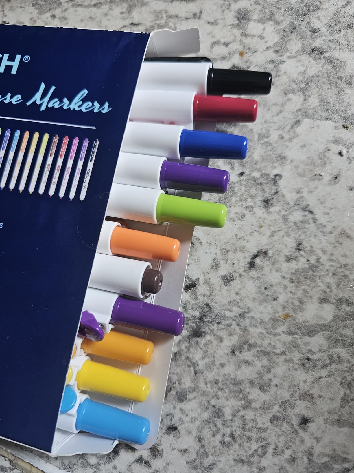 WRITECH Retractable Dry Erase Markers, Fine Tip, Assorted Color, Low Odor, 12ct customer photo 1