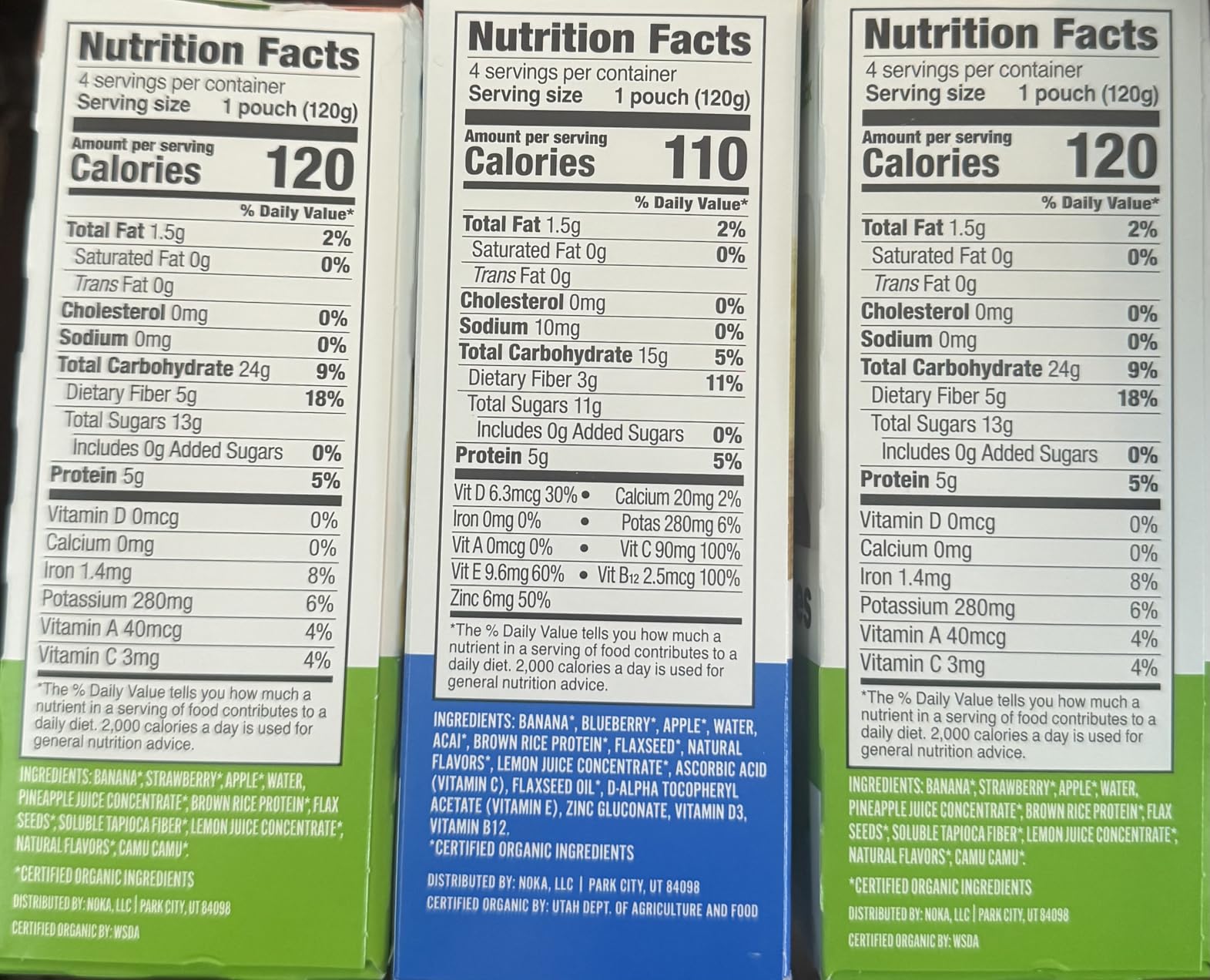 Noka Organic Superfood Smoothie Pouches, Healthy Snacks, Variety Pack 12pk | Plant Protein, Flax Seed, Prebiotic Fiber, No Added Sugar, Vegan, Gluten Free, Organic, Healthy Snacks, Shelf Stable customer photo 2