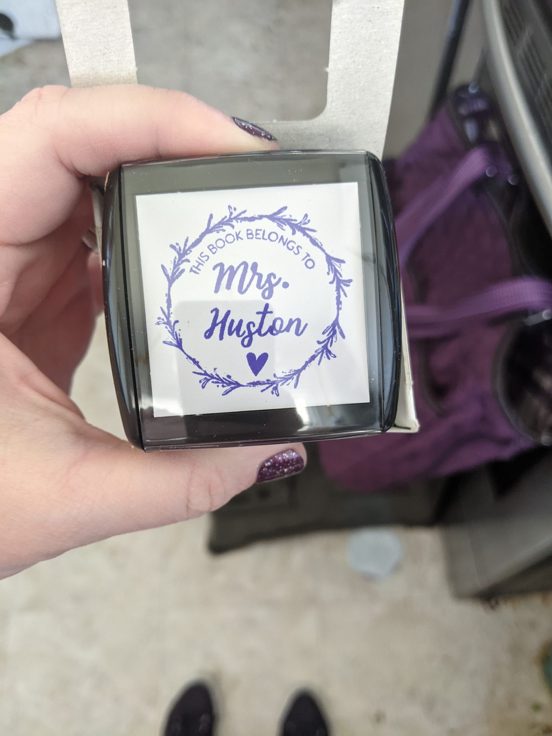 Custom Round Self-Inking Teacher Stamps | 40 Designs | Motivational Teacher Phrases | Grading Made Easy | Classroom, Teacher and Library Book Stamps (Notification Heart) customer photo 2