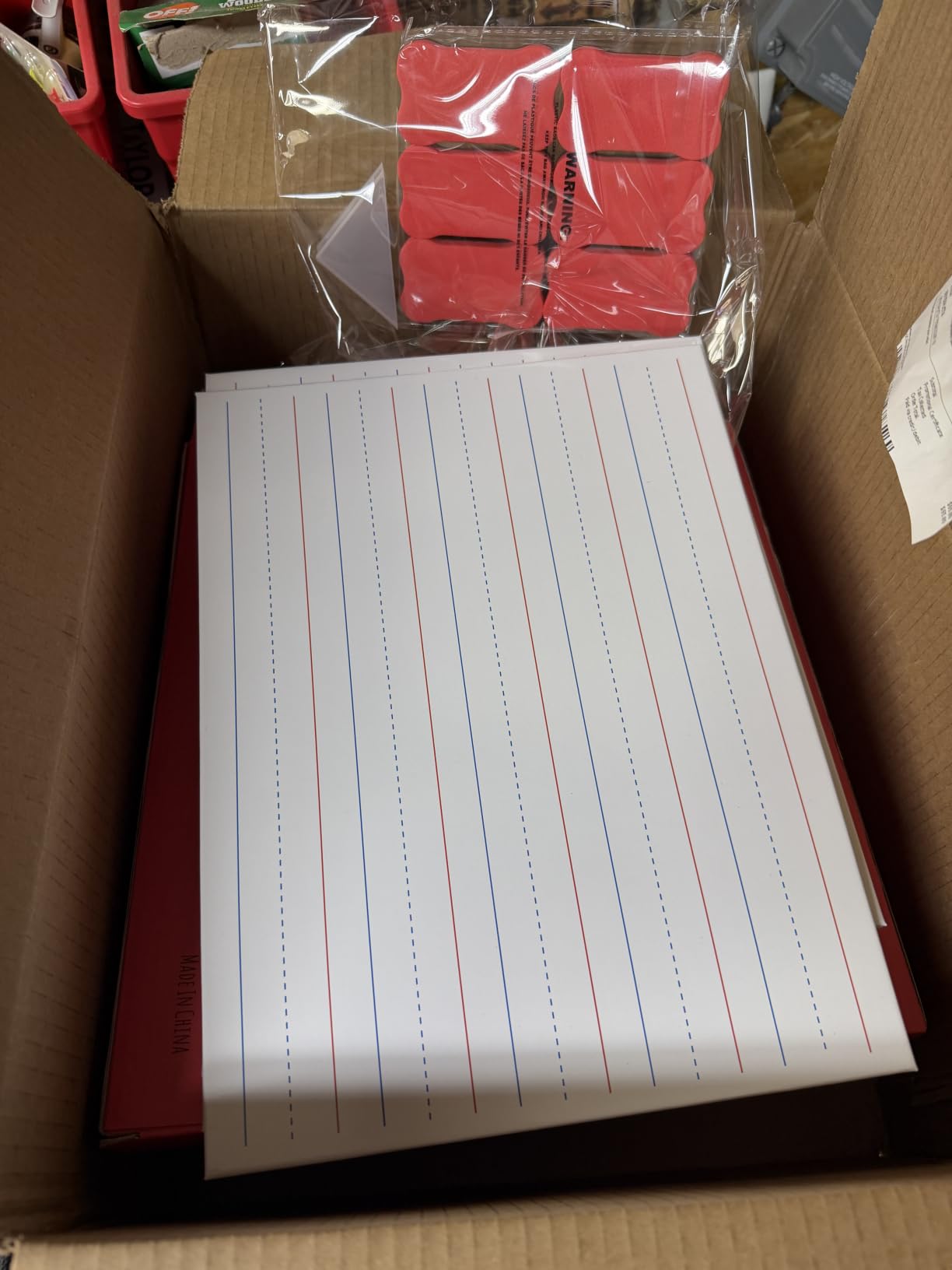 GAMENOTE 6 Pack Magnetic Dry Erase Lap Boards, Lined and Blank, 9 x 12 in | 6 pack double sided 9 x 12 boards pair a lined side with a blank side for reusable writing practice customer photo 1