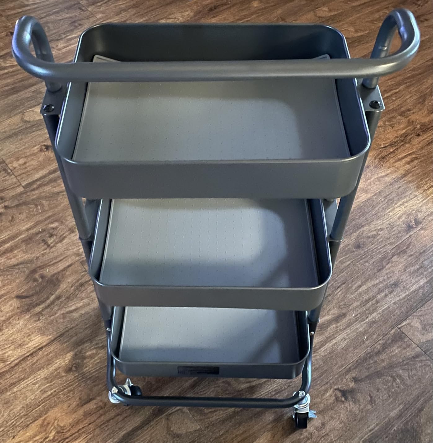 Pipishell 3 Tier Rolling Cart, Metal Utility Cart with Wheels and Handle, White customer photo 1