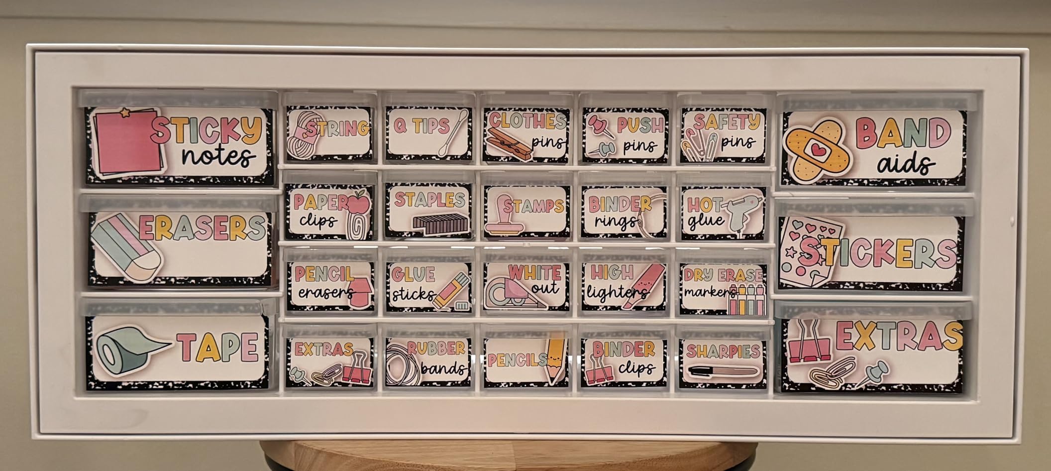IRIS USA 26-Drawer Teacher Toolbox, Stickers, Markers, Made in USA, Black | Wall mountable, Stackable, Craft Supplies Organizer customer photo 2