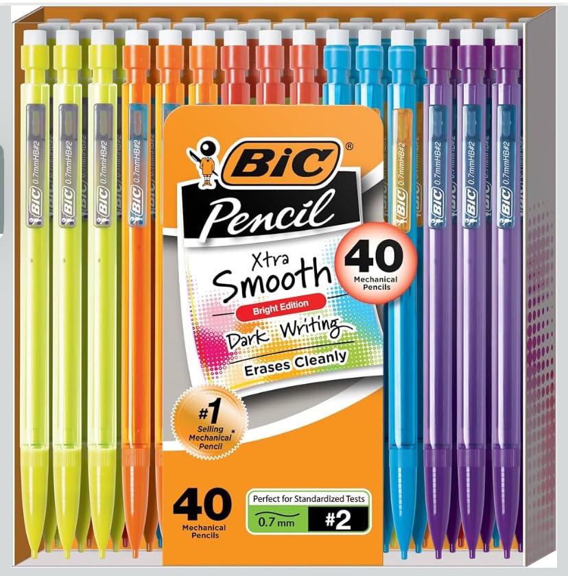 BIC Xtra Smooth Bright Edition Mechanical Pencils, 0.7 mm Medium Point, Bulk School Supplies for Students and Teachers, 40-Count Pack customer photo 1