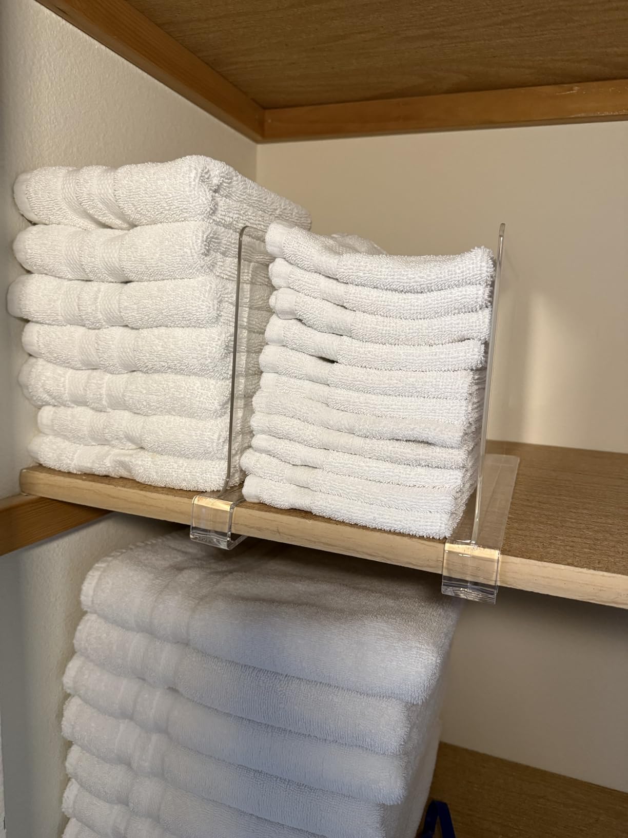 HBlife 6 Pack Closet Organizers and Storage, Clear Shelf Dividers, Vertical Purse Organizer for Closet Perfect for Sweater, Shirts, Handbags in Bedroom and Kitchen, Acrylic Bookshelf for Organization customer photo 2