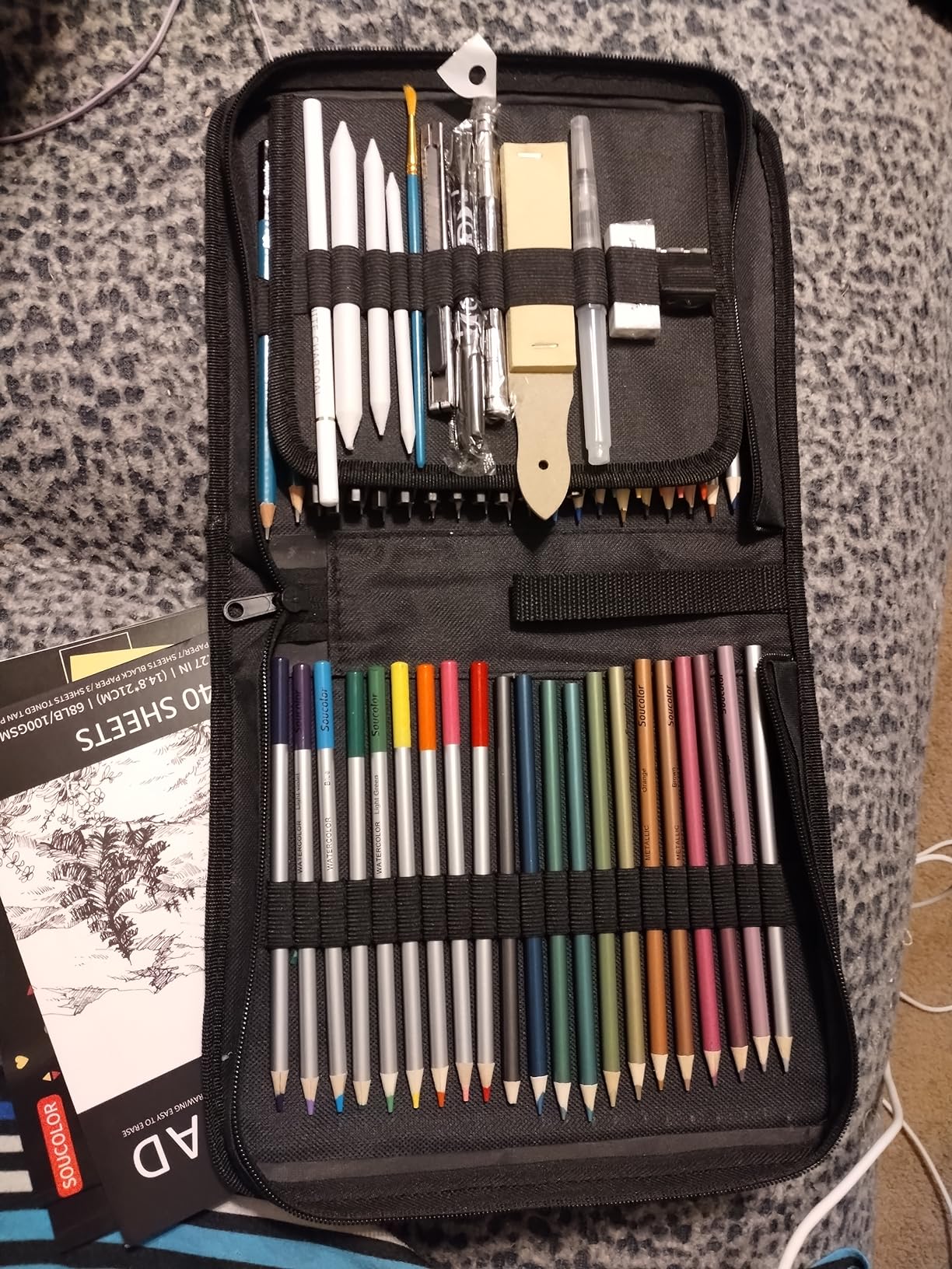 Soucolor 73Pcs Art Supplies Drawing Kit Sketch Pencils Set Adults Gift | 73-Piece Art Set Includes Sketch Book, Coloring Book, Graphite Pencils, Watercolor Pencils & Portable Case for Artists customer photo 2