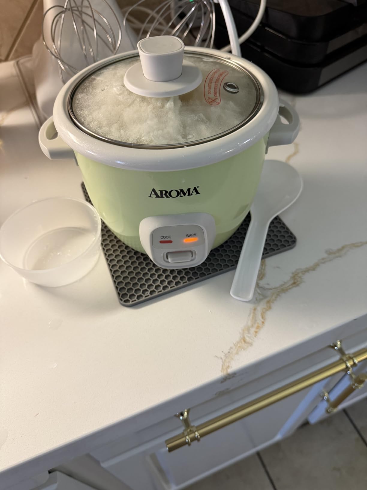 AROMA Mini Rice Cooker, 2-Cup (Uncooked) / 4-Cup (Cooked), Grain Cooker, Soup Maker, Oatmeal Cooker, Auto Keep Warm, 1 Qt, Blue, ARC-302NGBL customer photo 2